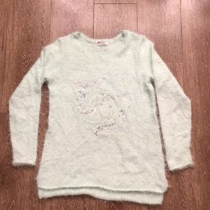 Fluffy unicorn sequence sweater